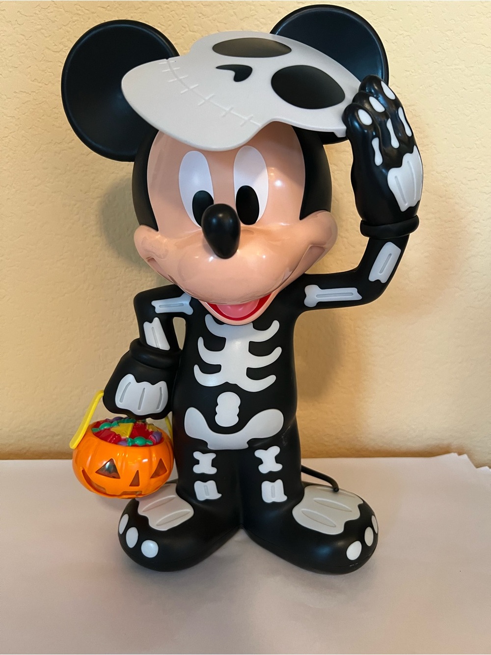 Disney Parks Mickey Mouse Skeleton Halloween Popcorn Bucket Lights Up